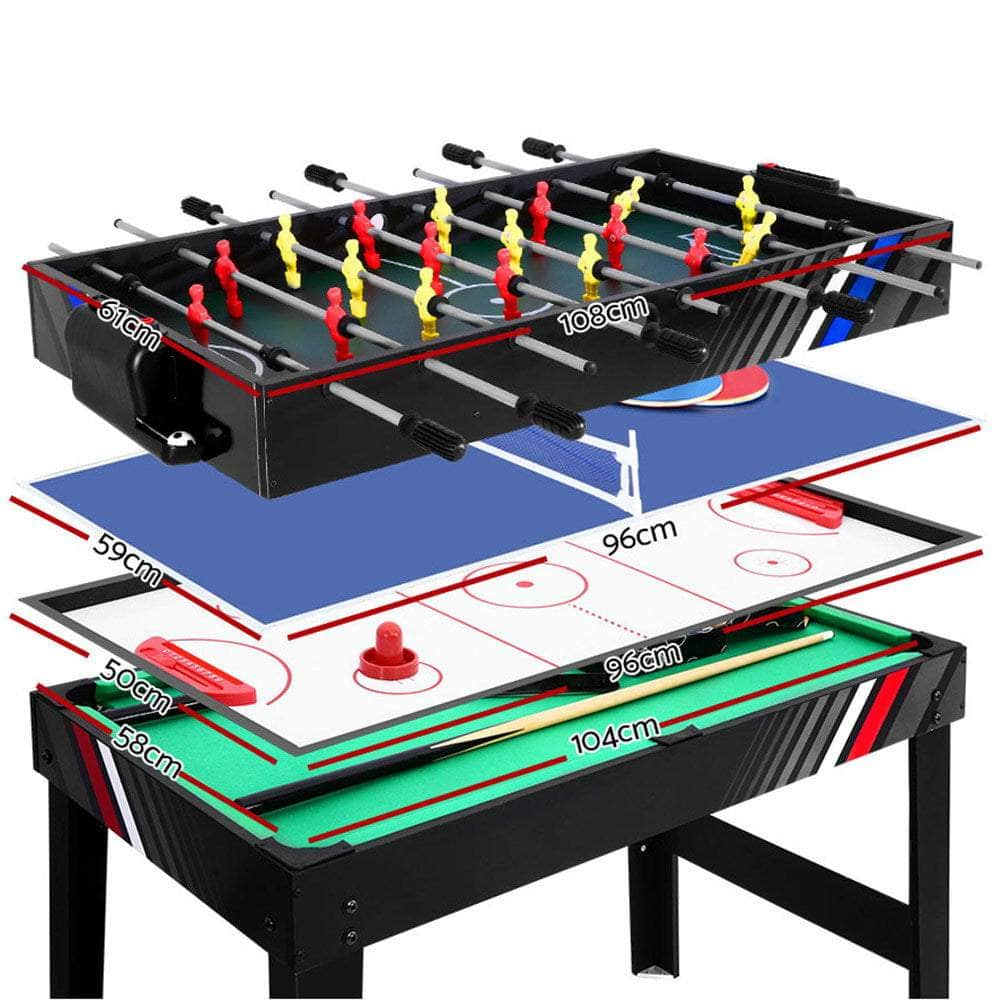 4-In-1 Games Table Soccer Foosball Pool Tennis Air Hockey