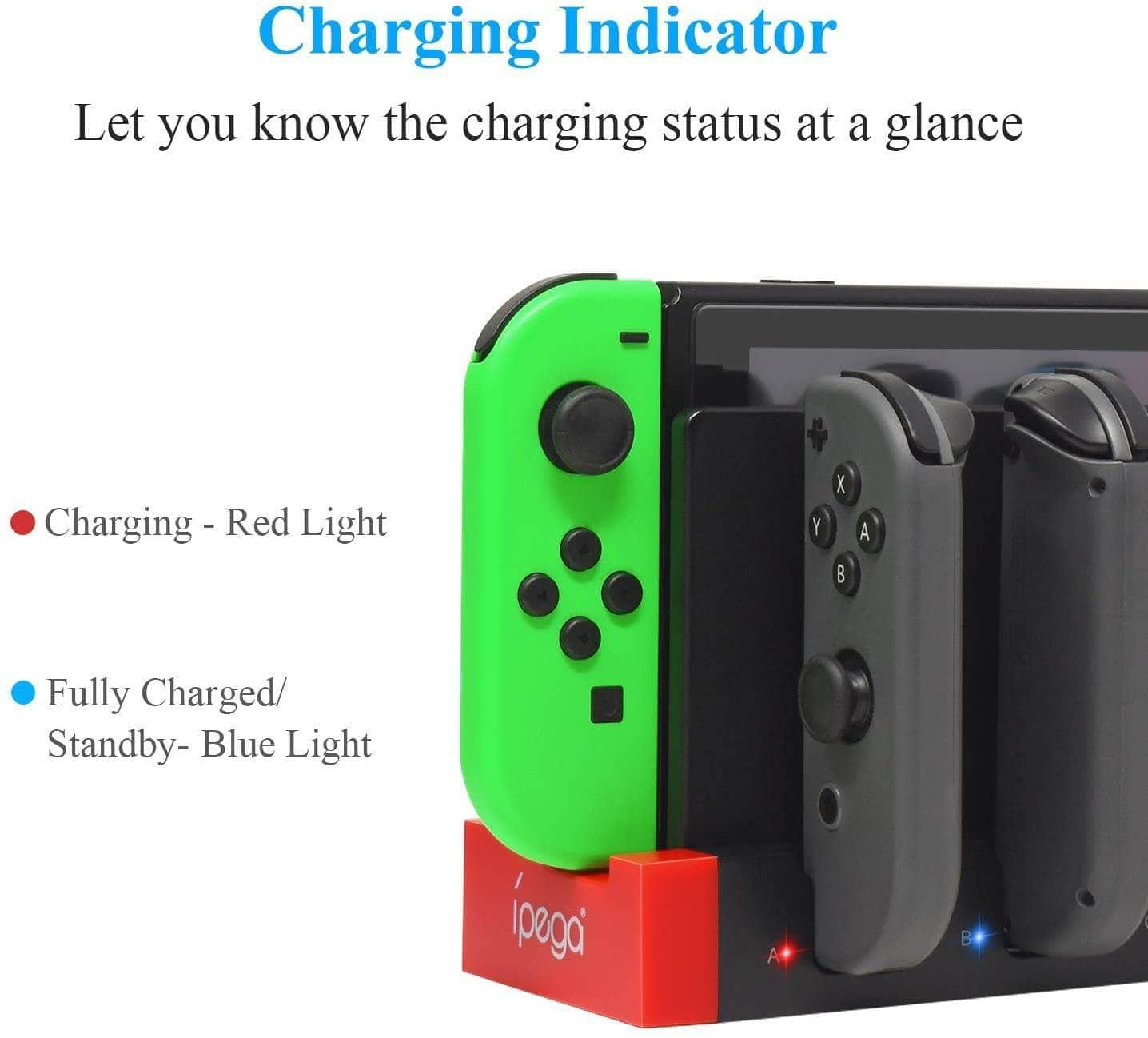 4 In1 Charger Station Stand For Nintendo Switch Joy-Con With Led Indication