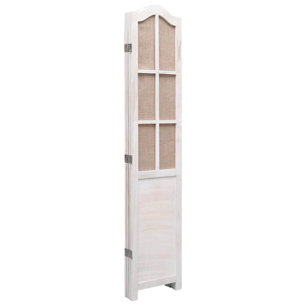 4-Panel Fabric Room Divider White