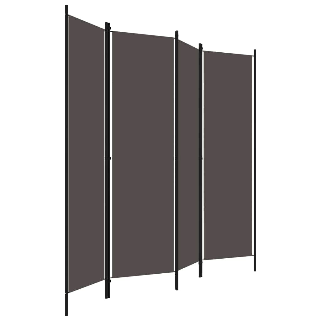 4-Panel Room Divider Anthracite