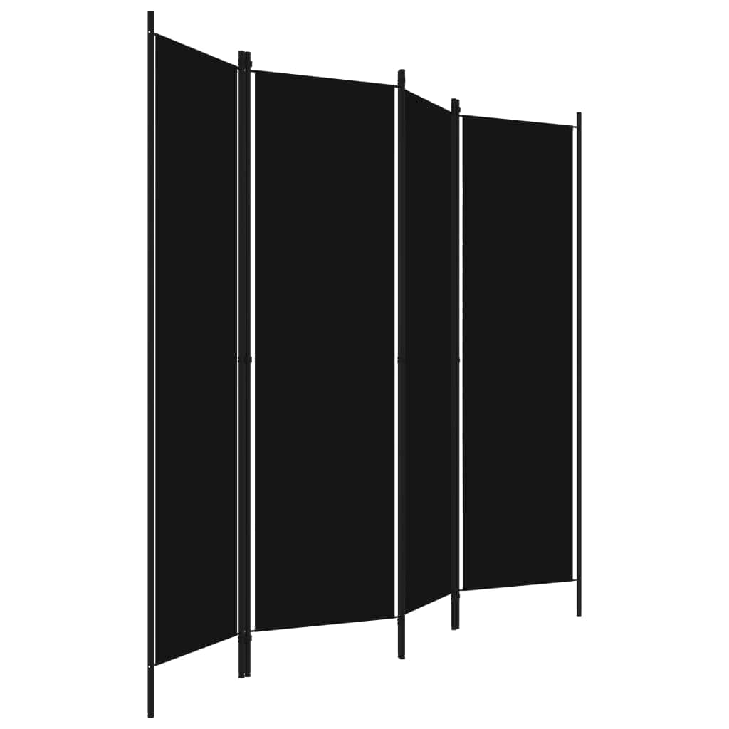 4-Panel Room Divider Black