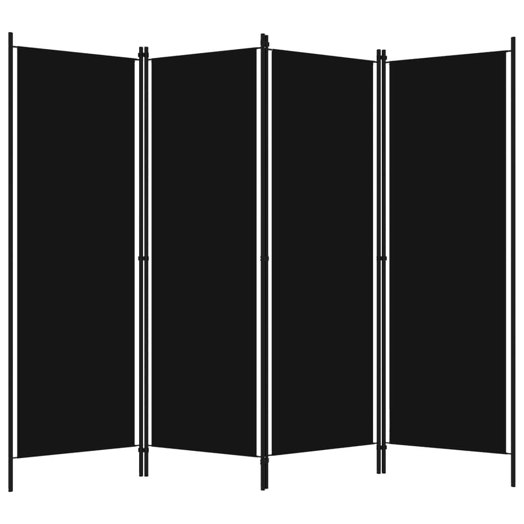 4-Panel Room Divider Black