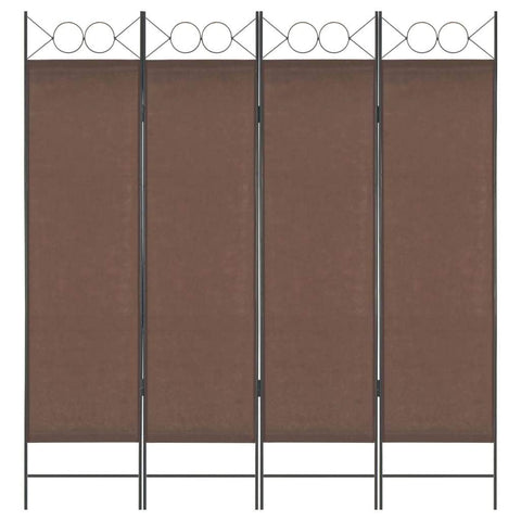 4-Panel Room Divider Brown