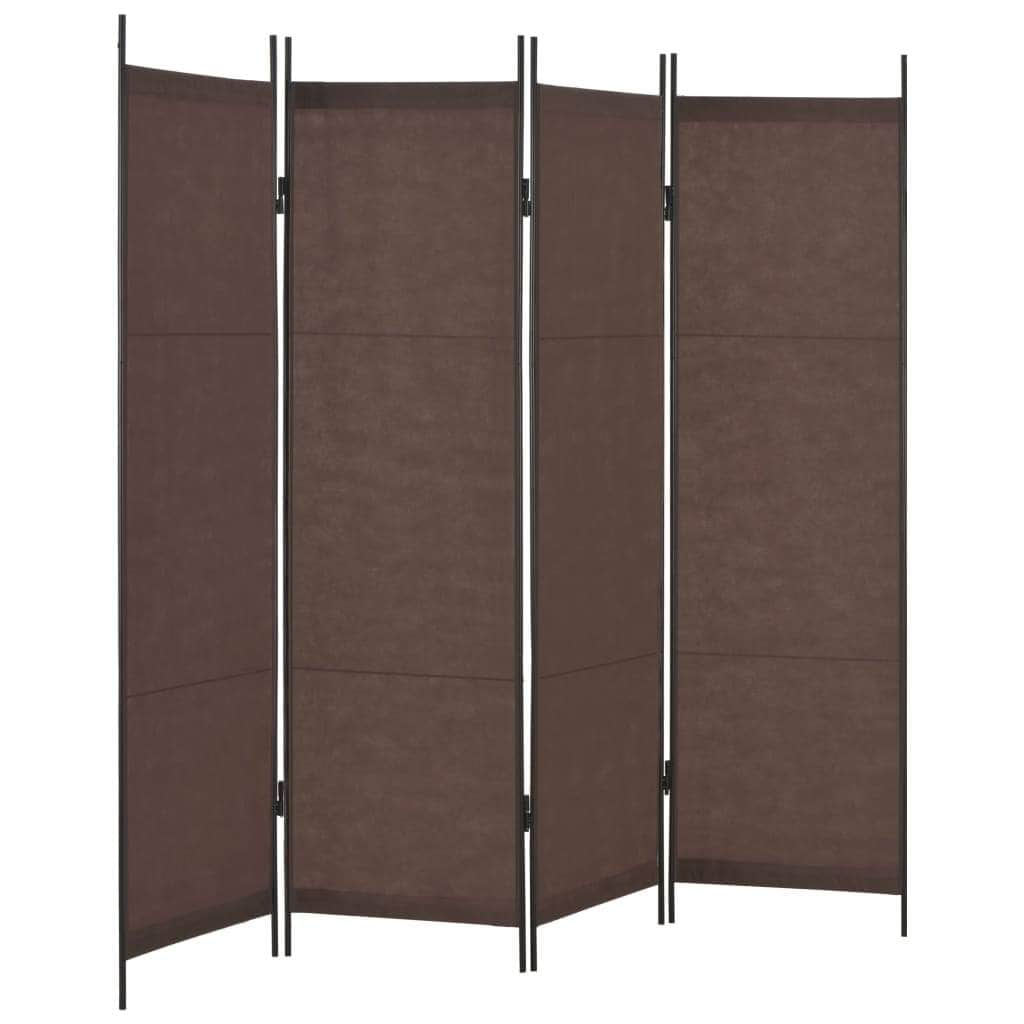 4-Panel Room Divider Brown