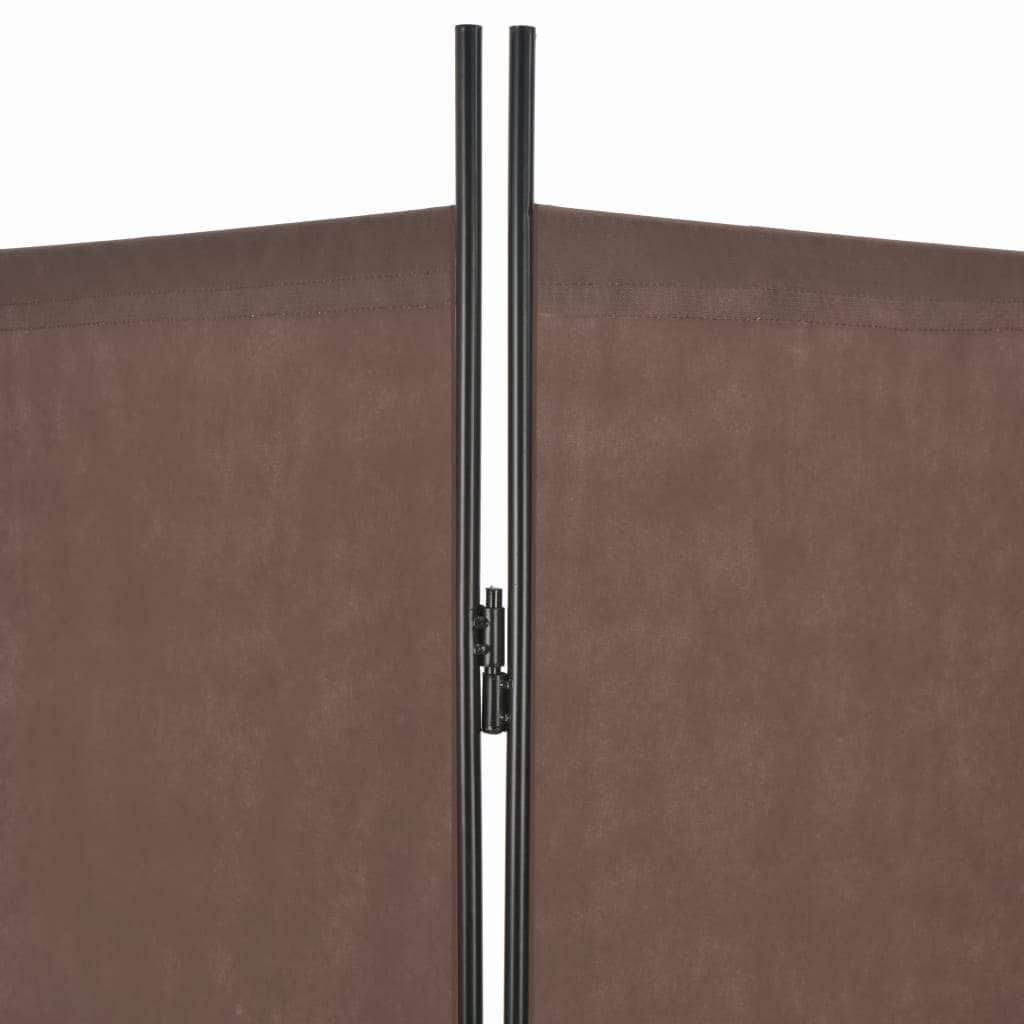 4-Panel Room Divider Brown