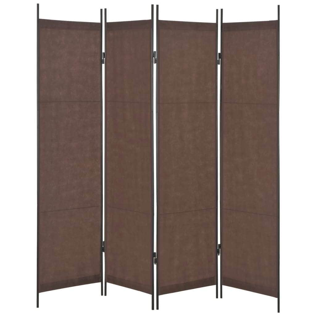 4-Panel Room Divider Brown