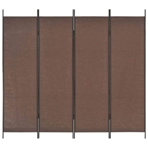 4-Panel Room Divider Brown