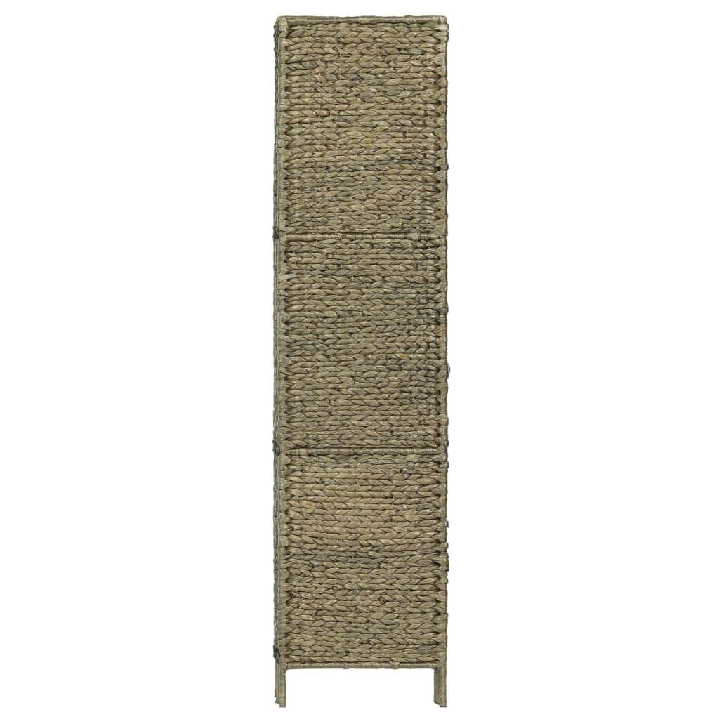 4-Panel Room Divider Brown Water Hyacinth