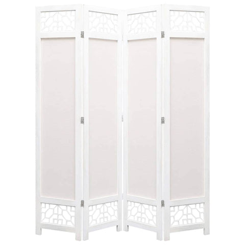 4-Panel Room Divider Cream