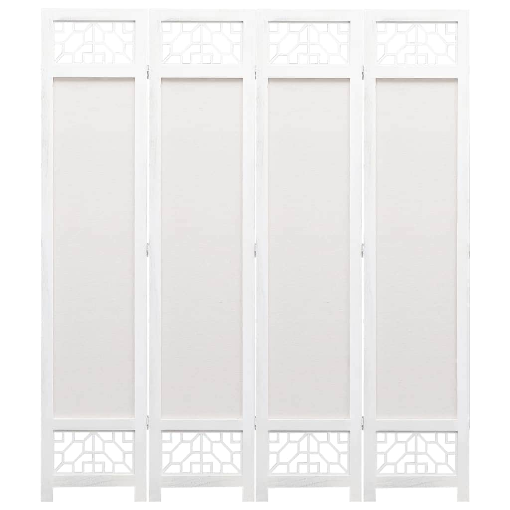 4-Panel Room Divider Cream