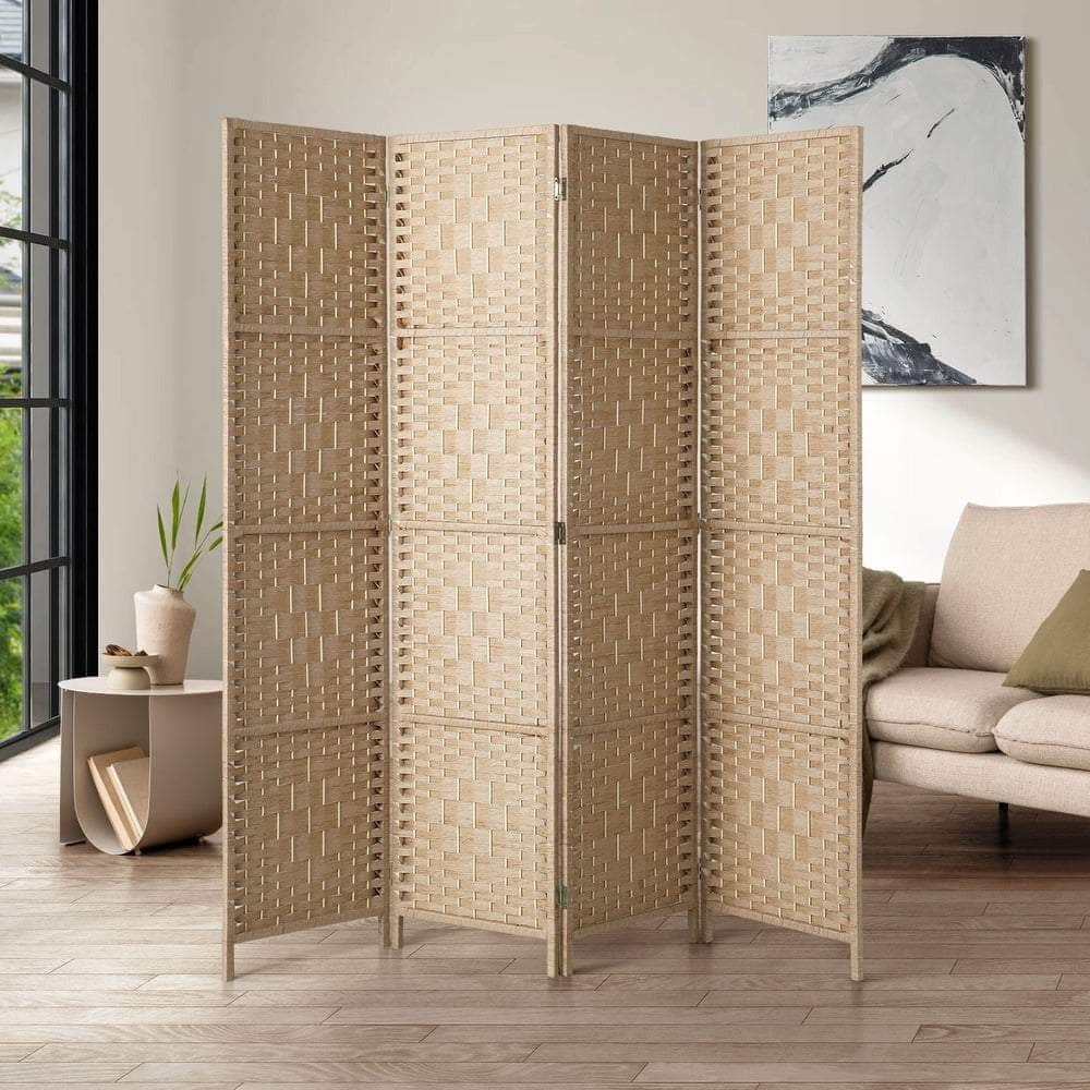 4 Panel Room Divider Privacy Screen Wood