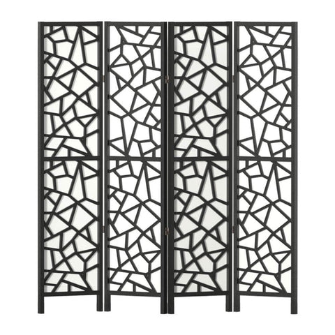 4 Panel Room Divider Screen 162X170Cm Black