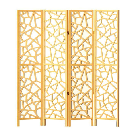 4 Panel Room Divider Screen 162X170Cm Natural