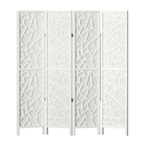 4 Panel Room Divider Screen 162X170Cm White