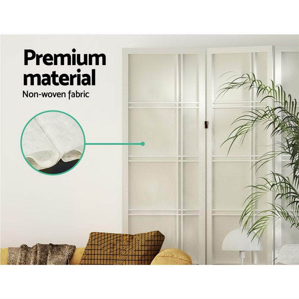 4 Panel Room Divider Screen 176X179Cm Nova White