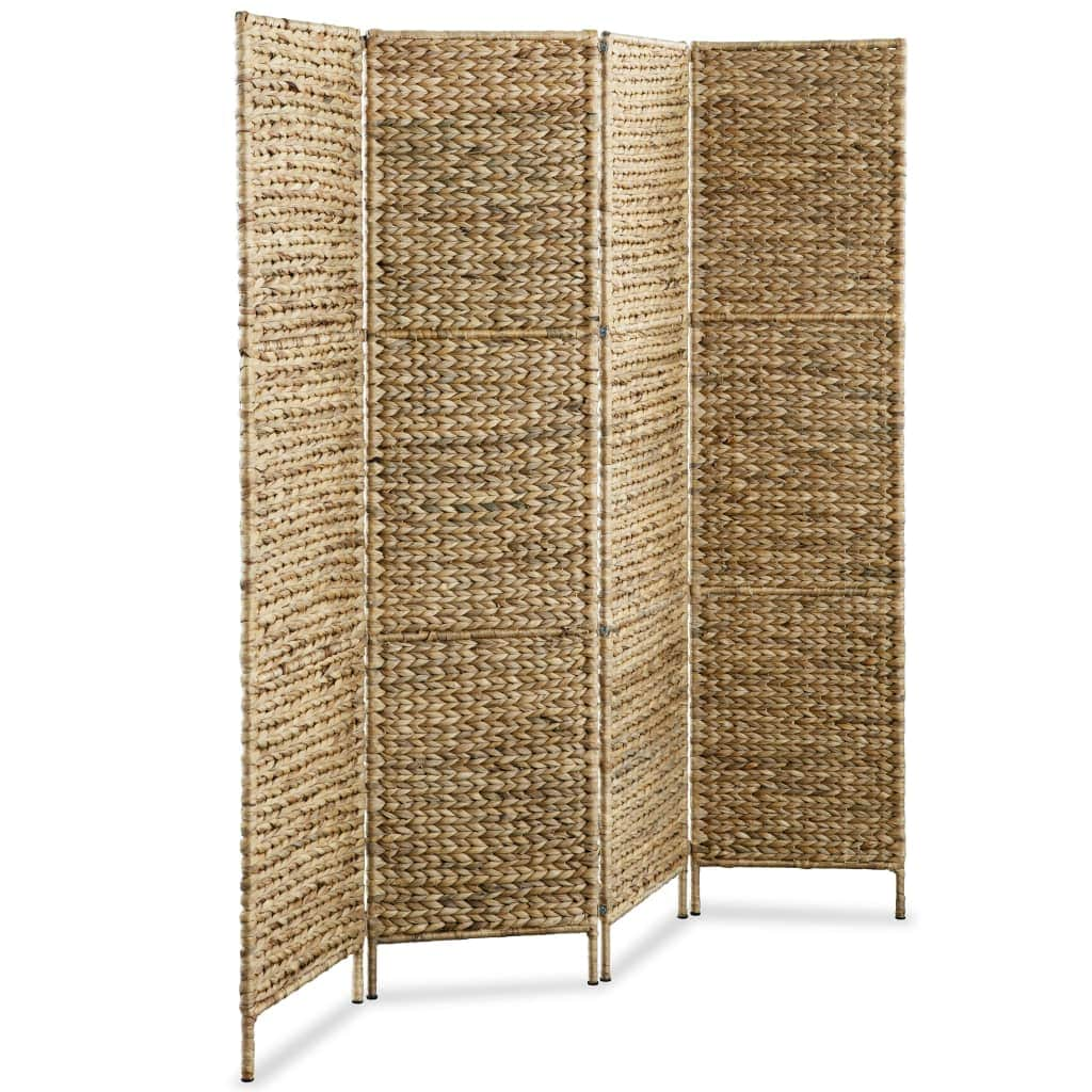 4-Panel Room Divider Water Hyacinth