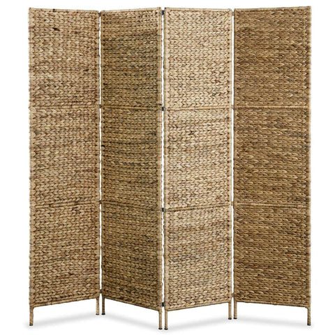 4-Panel Room Divider Water Hyacinth