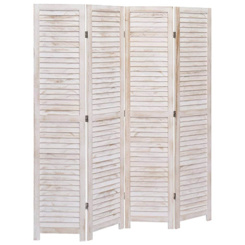 4-Panel Room Divider White