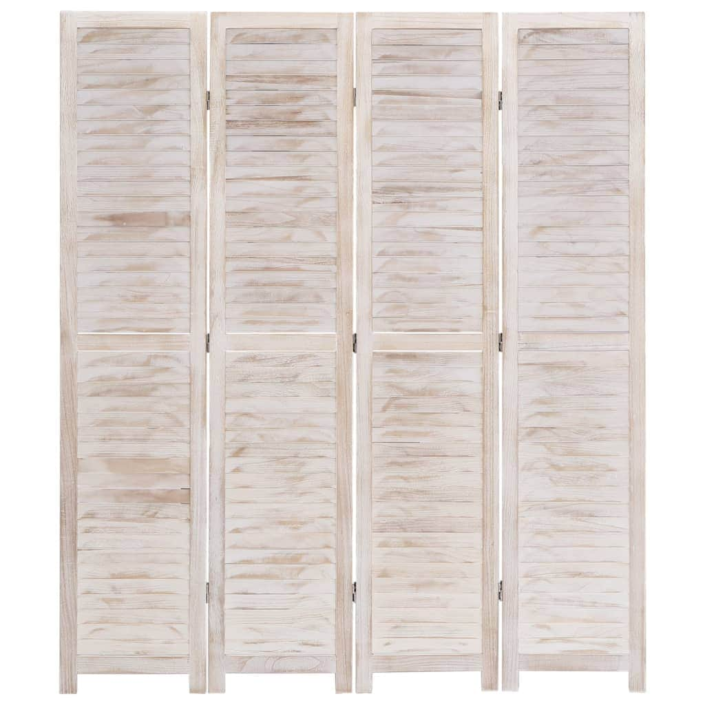 4-Panel Room Divider White