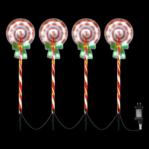 4 PCS Christmas Lights Path Ground Light Garden Decorations 68 LED