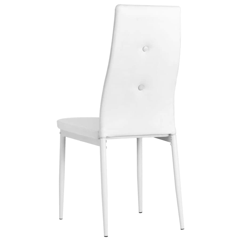 4 pcs Dining Chairs White faux Leather