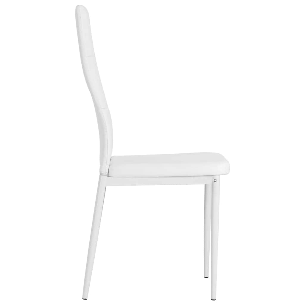 4 pcs Dining Chairs White faux Leather