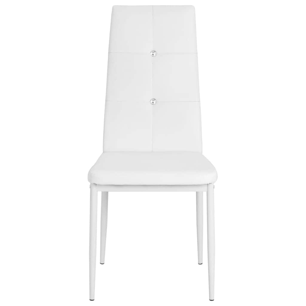 4 pcs Dining Chairs White faux Leather