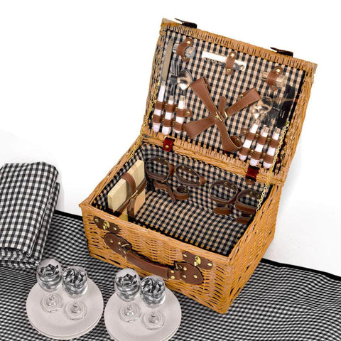 4 - Person Picnic Basket Baskets Set Outdoor