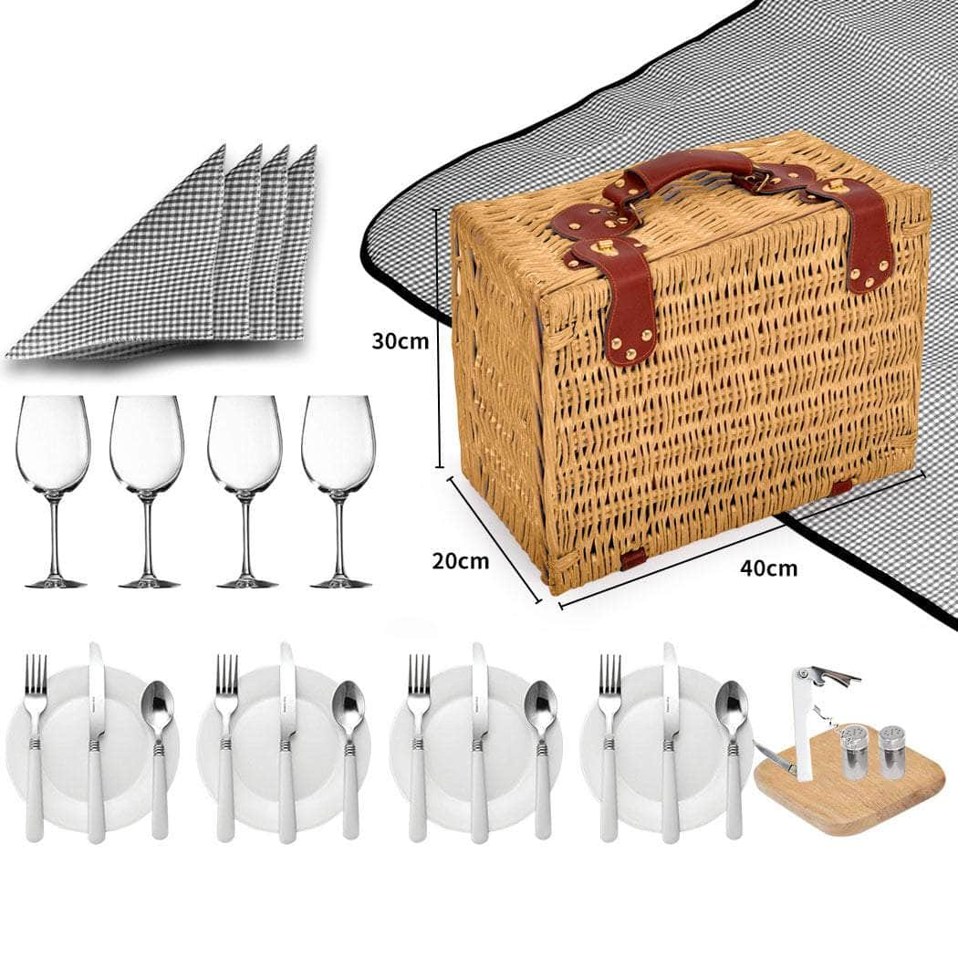 4 - Person Picnic Basket Baskets Set Outdoor