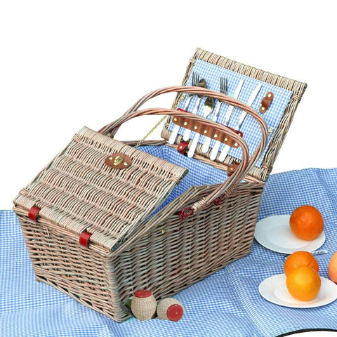 4 Person Picnic Basket Baskets Set Outdoor