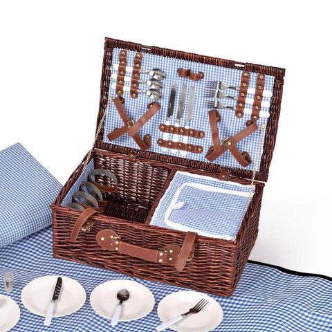 4-Person Picnic Basket Baskets Set Outdoor