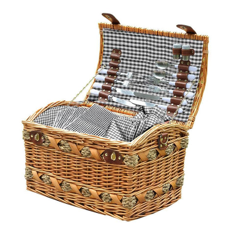 4 Person Picnic Basket Baskets Set - Outdoor