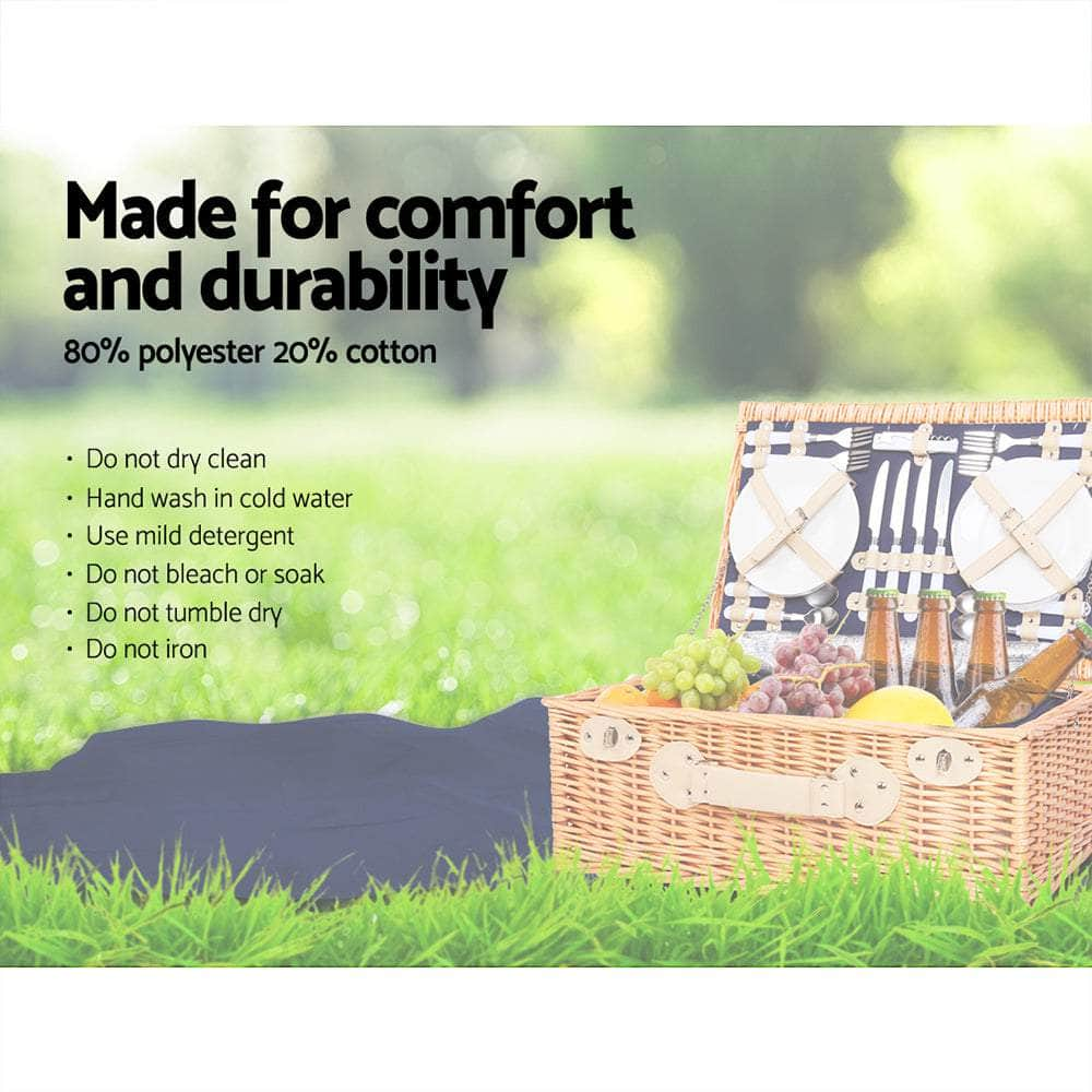 4 Person Picnic Basket Set Insulated Blanket