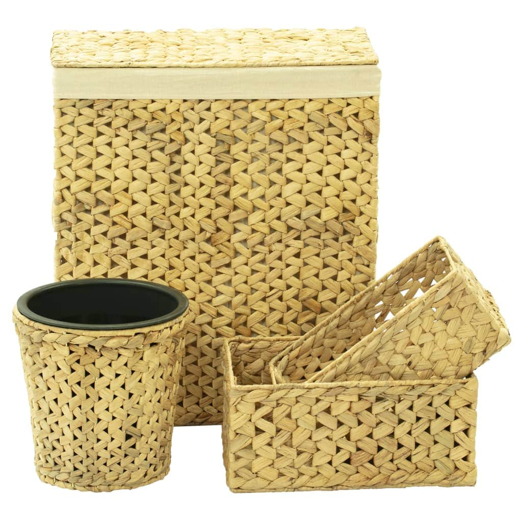 4 Piece Bathroom Set Water Hyacinth