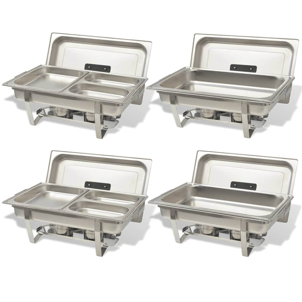 4 Piece Chafing Dish Set Stainless Steel