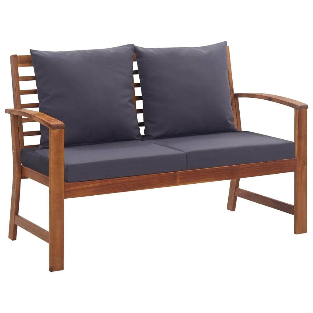 4 Piece Garden Lounge Set with Cushions Solid Acacia Wood