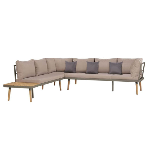 4 Piece Garden Lounge Set with Cushions Solid Acacia Wood Brown