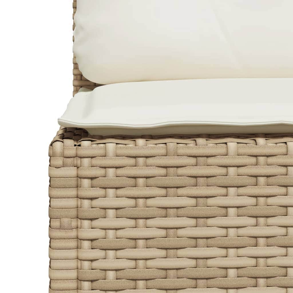 4 - Piece Garden Sofa Set with Cushions Beige Poly Rattan