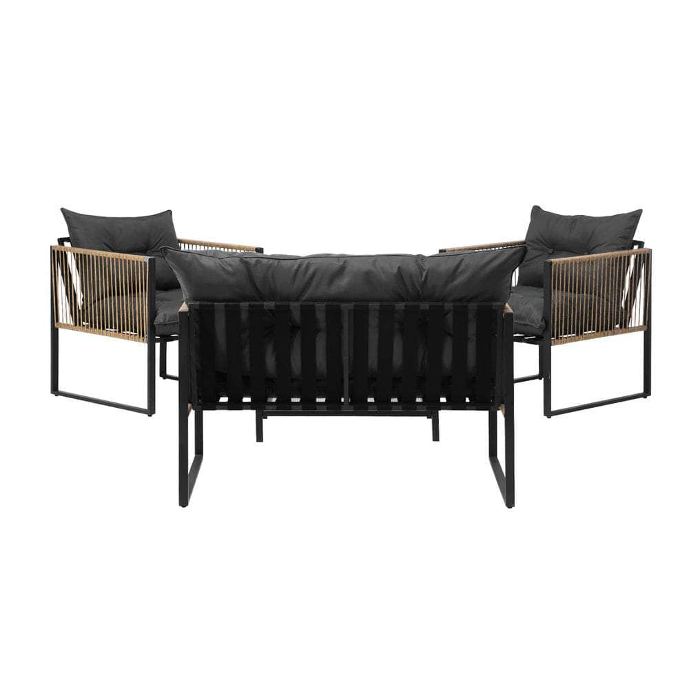 4 Piece Outdoor Furniture Setting Garden Patio Lounge Sofa Table Chairs