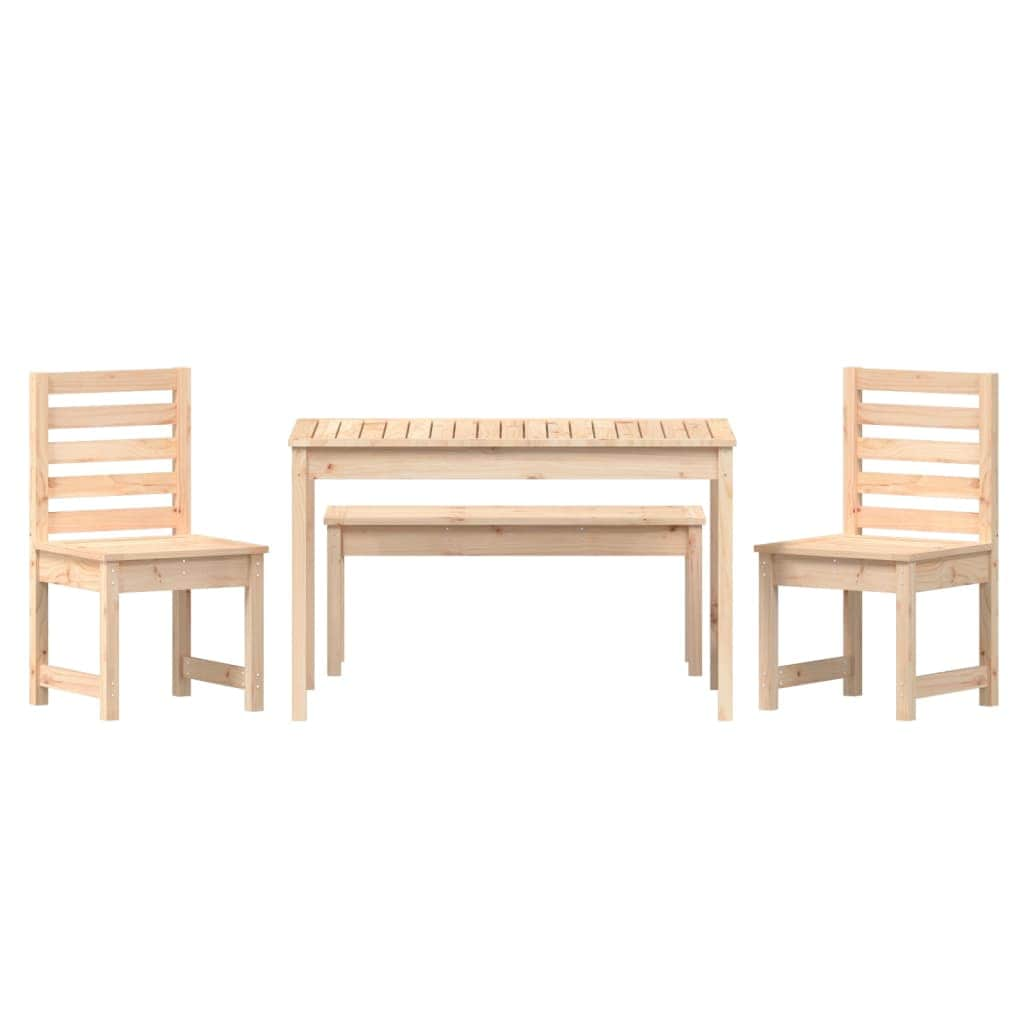 4-Piece Solid Pine Wood Garden Dining Set