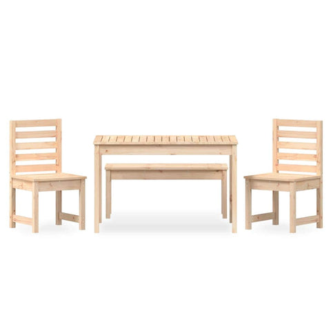 4-Piece Solid Pine Wood Garden Dining Set