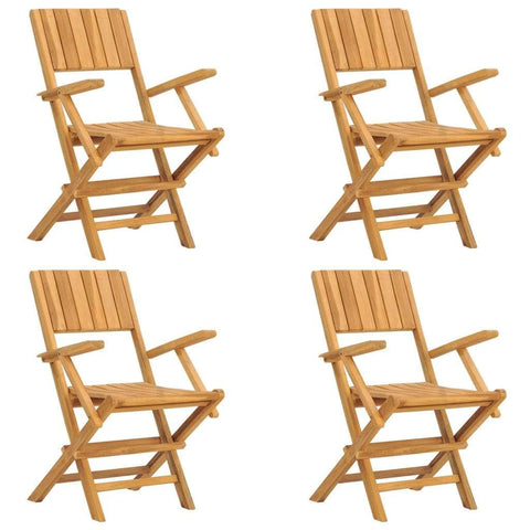 4-Piece Teak Wood Foldable Garden Chair Set