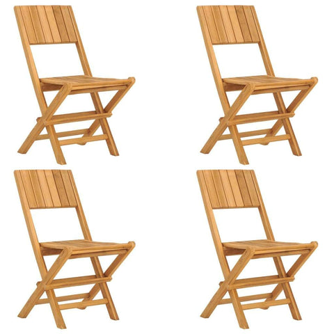 4-Piece Teak Wood Foldable Garden Chairs