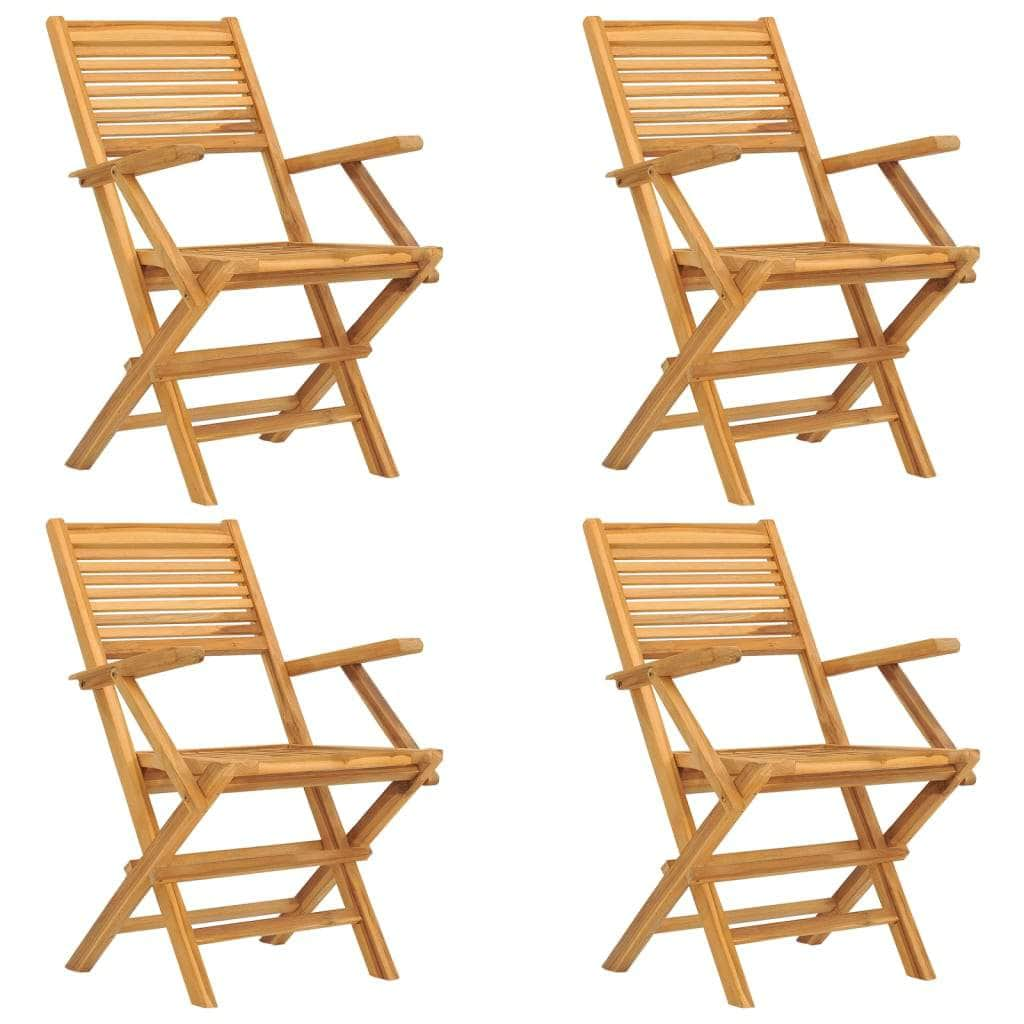 4-Piece Teak Wood Folding Garden Chair Set