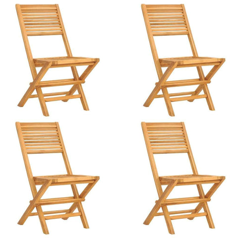 4-Piece Teak Wood Folding Garden Chairs