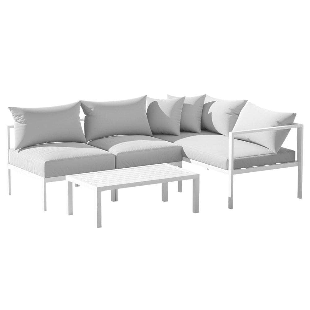 4-Seater Aluminium Outdoor Sofa Set Lounge Setting Table Chair Furniture