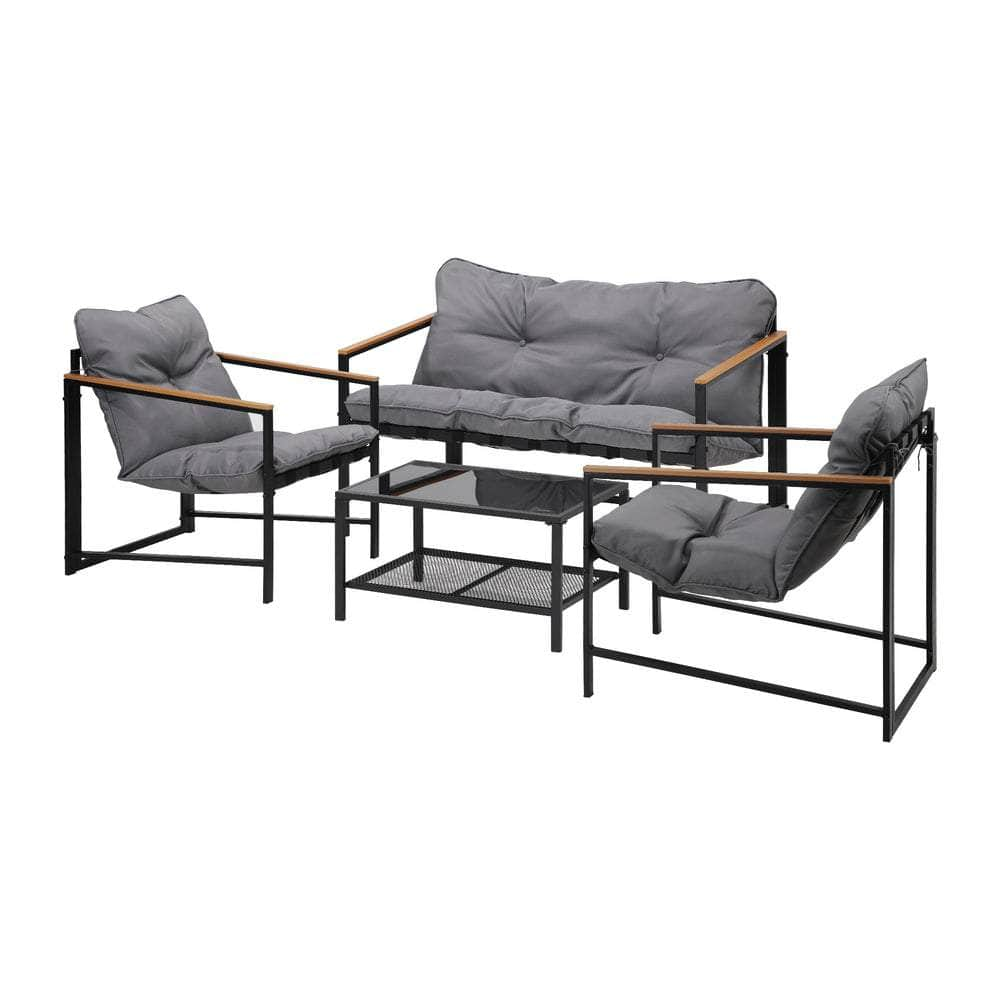 4 Seater Outdoor Lounge Sofa Set Patio Chairs Table