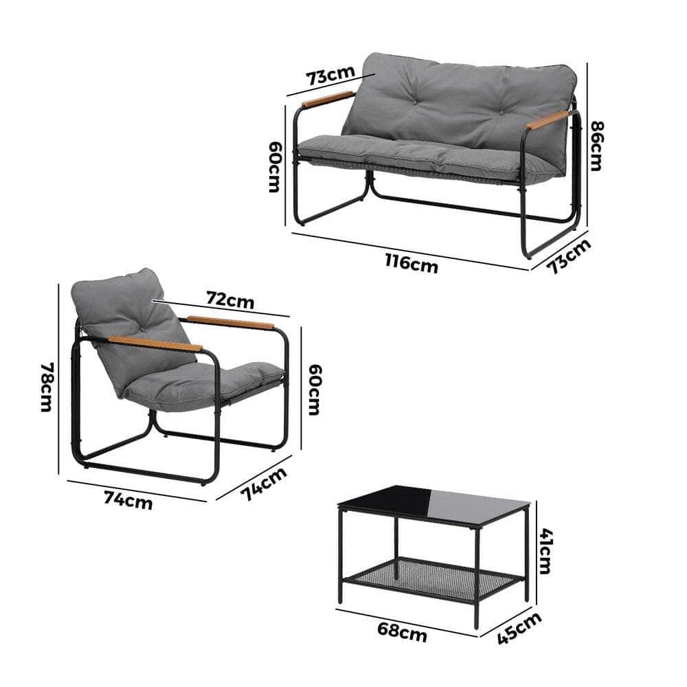 4 Seater Outdoor Patio Sofa Set Garden Chairs Table