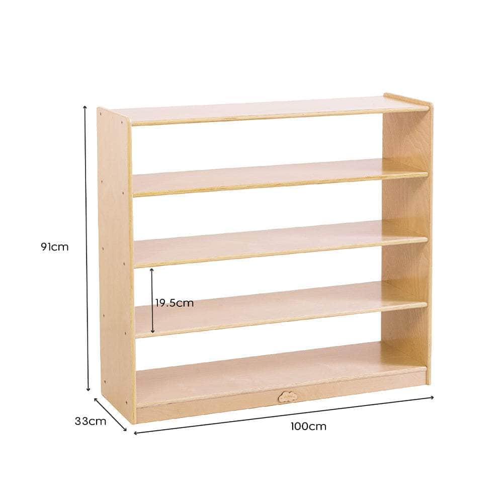 4 Shelf Wooden Storage Cabinet Open Back H91cm