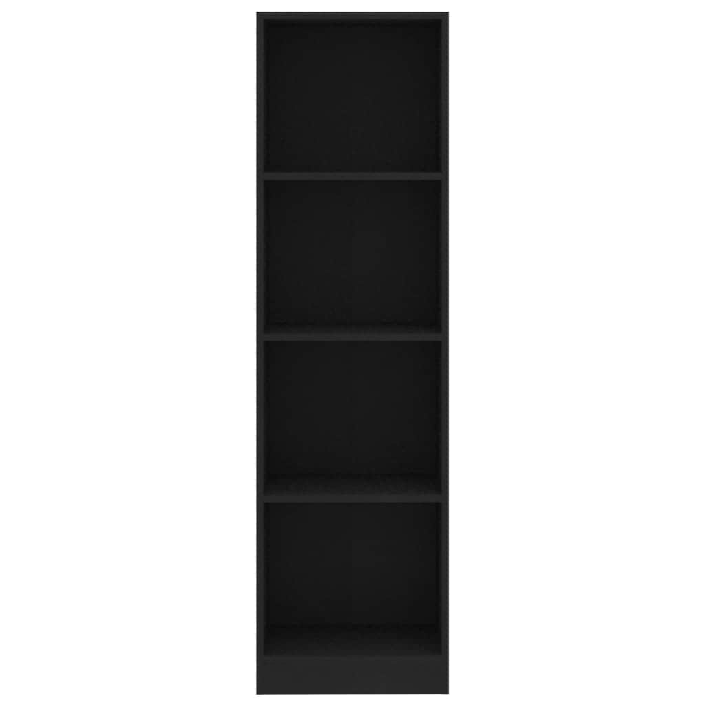 4-Tier Book Cabinet Black Chipboard